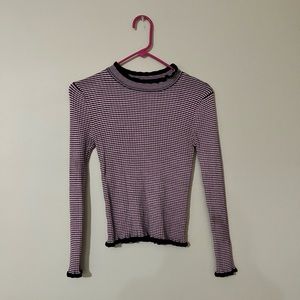 Pink and Black Striped Long-sleeve - Girls 13/14